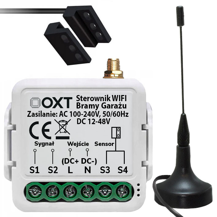 Moduł OXT Sterownik do Silnika Bramy Garażu z Czujnikiem i Zewnętrzną Anteną WiFi TUYA