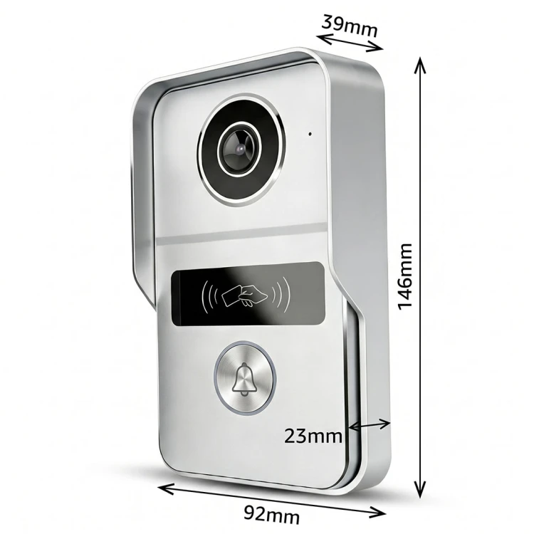 Wideodomofon PoE do Furtki Bramy Czytnik RFID 2MP WiFi Tuya Srebrny