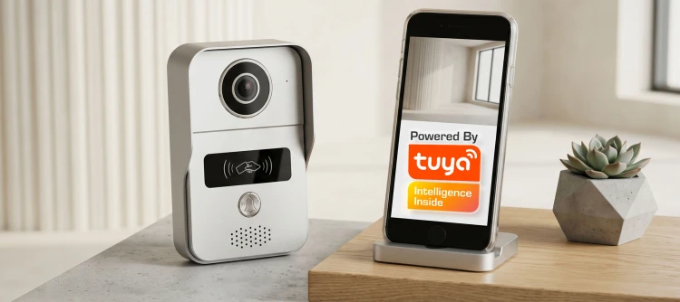 Wideodomofon PoE do Furtki Bramy Czytnik RFID 2MP WiFi Tuya Srebrny