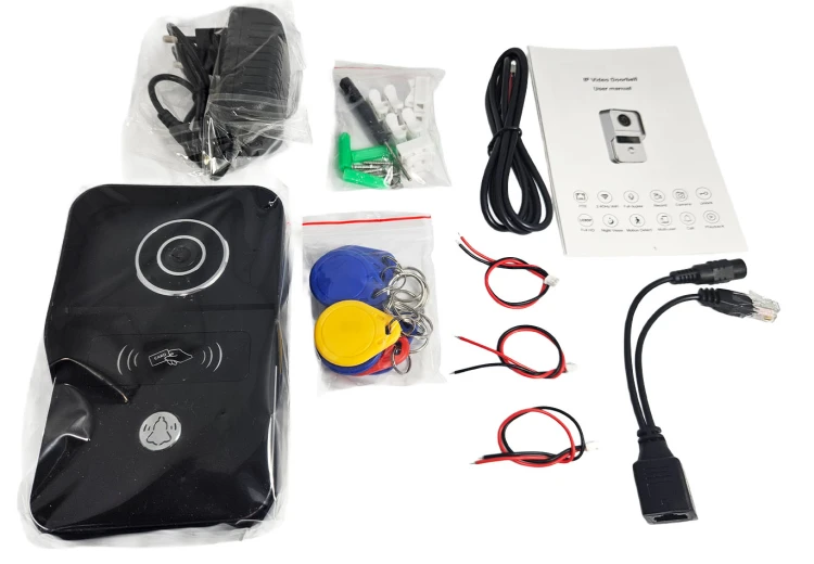 Wideodomofon PoE do Furtki Bramy Czytnik RFID 2MP AC/DC WiFi Tuya Czarny