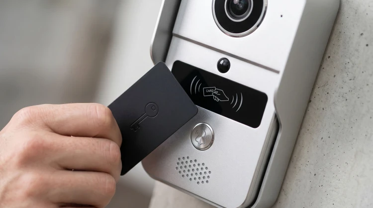 Wideodomofon PoE do Furtki Bramy Czytnik RFID 2MP AC/DC WiFi Tuya Czarny