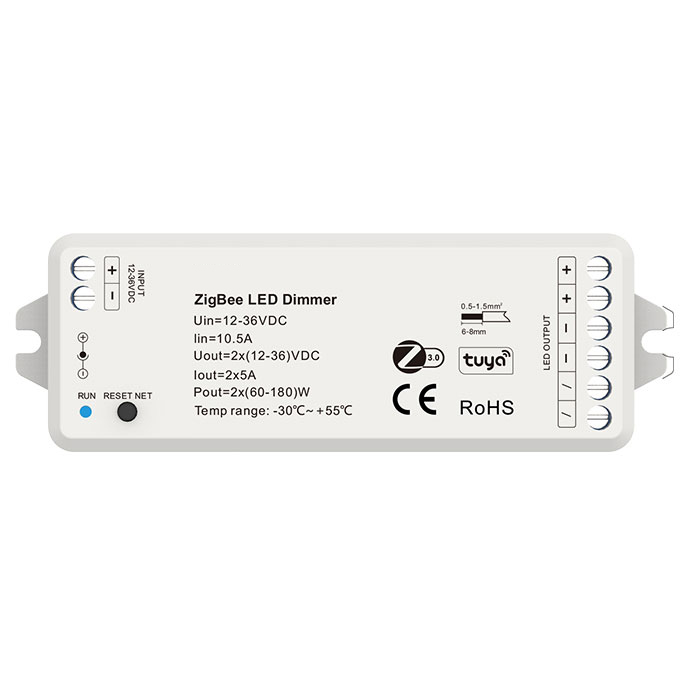Sterownik Ściemniacz LED Mono 12-36V 2 Kanały 2x5A Seria SD ZigBee TUYA