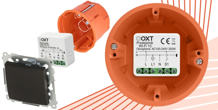 Moduł OXT Mikro Przekaźnik 1-Kanał 230V AC 12-24V DC WiFi TUYA
