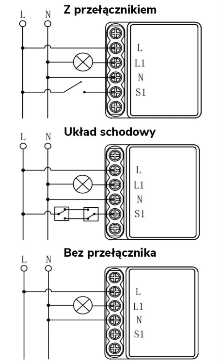 Moduł OXT Mikro Przekaźnik 1-Kanał 230V AC 12-24V DC WiFi TUYA