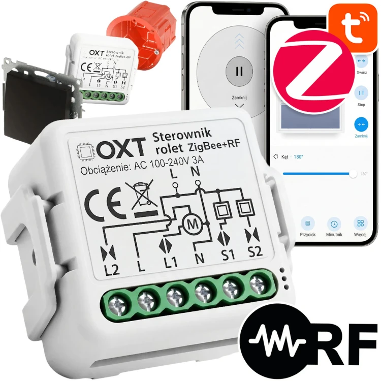 Moduł OXT Mini Sterownik Rolet Kąt pochylenia Lameli ZigBee + RF