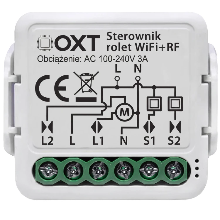 Moduł OXT Mini sterownik Rolet Żaluzji Kąt pochylenia Lameli WiFi+RF TUYA