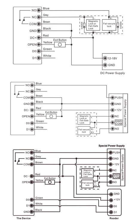 Wideodomofon szyfrator kablowy na odcisk palca pilot IR PIN RFID WIFI TUYA