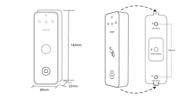 Wideodomofon szyfrator kablowy na odcisk palca pilot IR PIN RFID WIFI TUYA