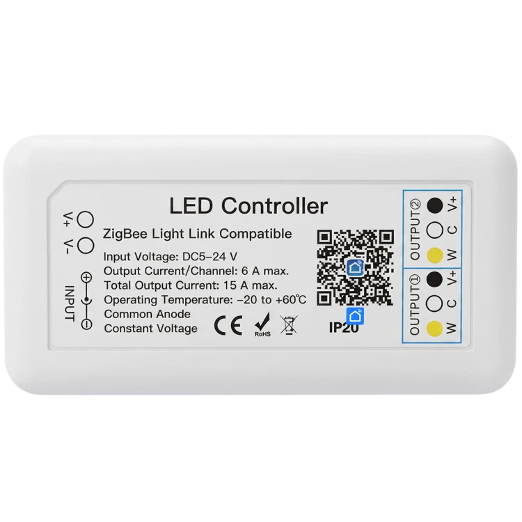 Smart Sterownik 2x LED CCT CW WW 5-24V 15A ZigBee 3.0 HUE TUYA Smart Life