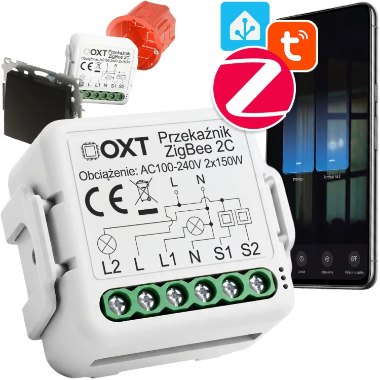 Moduł OXT Mini Przekaźnik 2 Obwody ZigBee TUYA