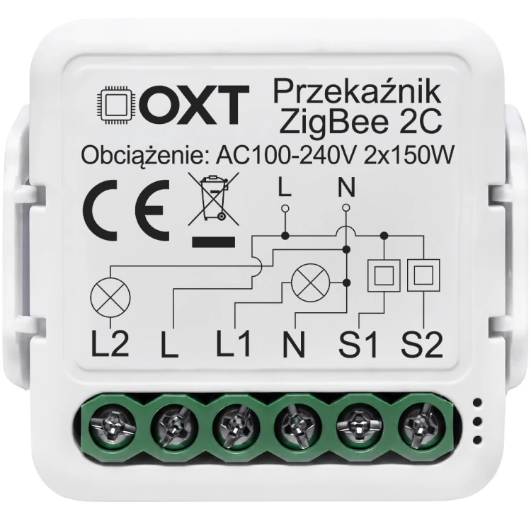 Moduł OXT Mini Przekaźnik 2 Obwody ZigBee TUYA
