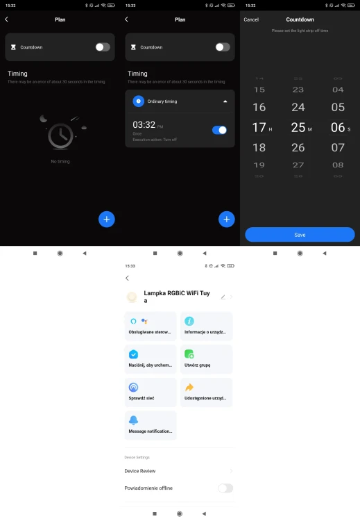 Bezprzewodowa Lampka Nocna RGB (IC) USB-C WiFi TUYA / Smart Life