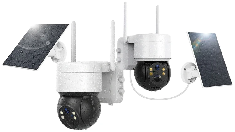 Kamera zewnętrzna akumulatorowa Obrotowa 3Mpx IP66 USB-C + Panel 5W WIFI TUYA