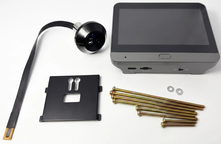 Inteligentny Wizjer Dwustronne Audio Czarny 3Mpx Ekran 4.3" PIR WiFi TUYA