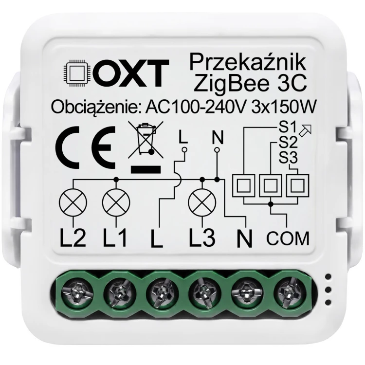 Moduł OXT Mini przekaźnik 3 Obwody ZigBee TUYA