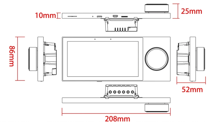 Panel dotykowy 6" Bramka ZigBee WiFi Ethernet TUYA