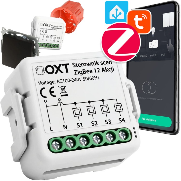 Moduł OXT Mini Sterownik (Pilot) 12 Scen 230V ZigBee TUYA
