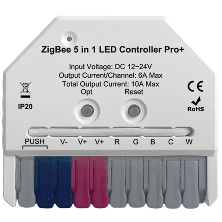 Mini kontroler LED 5w1 DIM CCT RGB RGBW RGBCCT Seria GL ZigBee+RF HUE TUYA