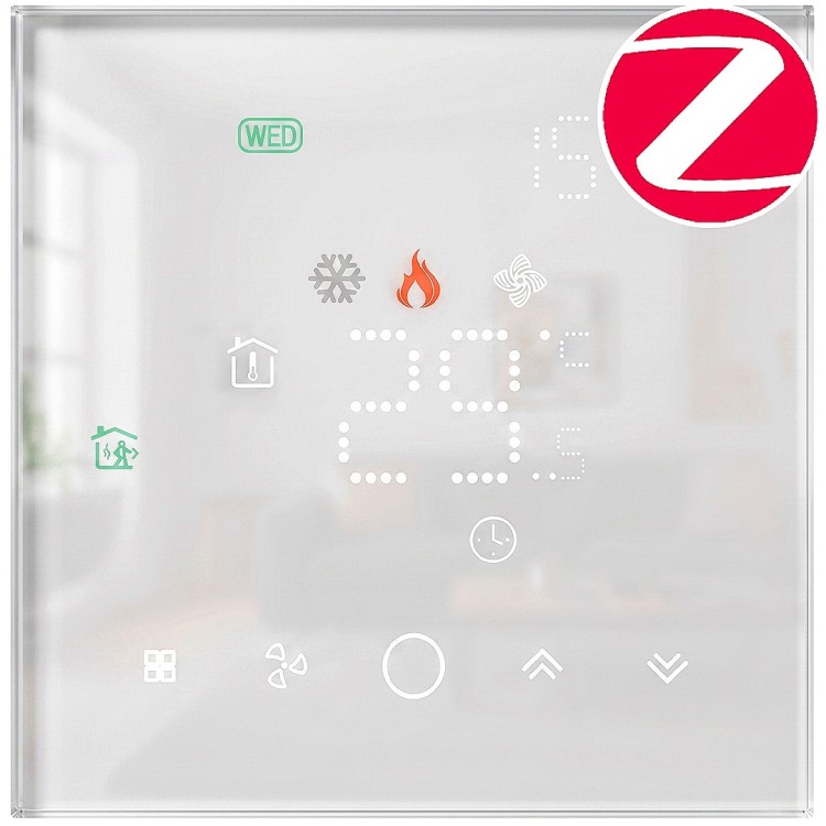 Termostat Zwierny 3A do Pieca Biały Szklany ZigBee TUYA Seria PS
