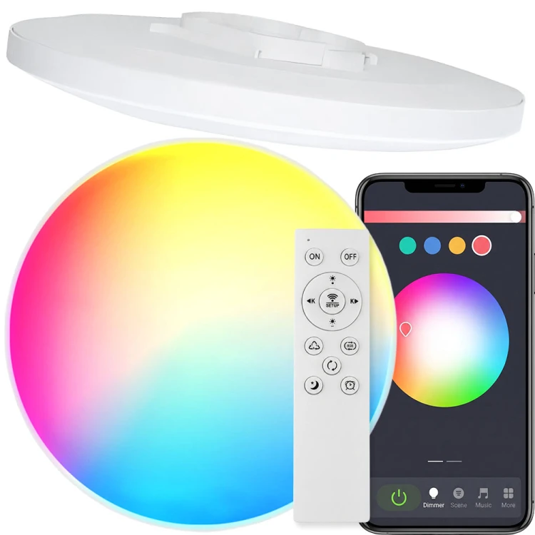 Lampa sufitowa LED RGB+CCT WiFi+Pilot TUYA / Smart Life | Android / iOS