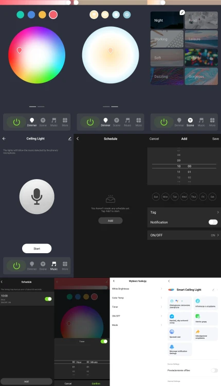 Lampa sufitowa LED RGB+CCT WiFi+Pilot TUYA / Smart Life | Android / iOS