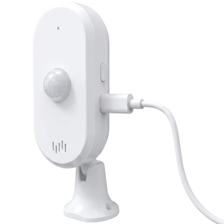 Czujnik Ruchu PIR z Alarmem Dźwiękowym USB-C WiFi TUYA