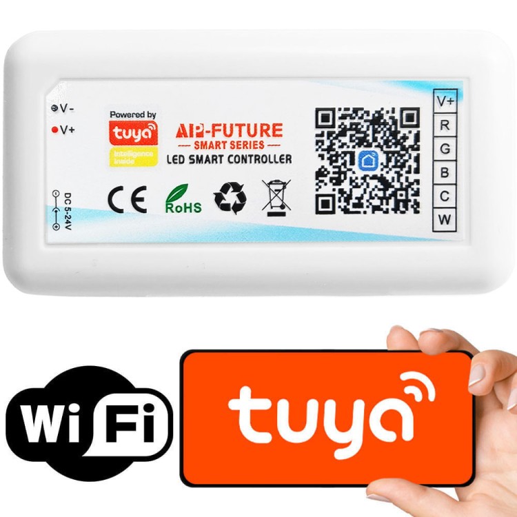 Sterownik Kontroler LED RGB+CCT 6A/Kanał WiFi TUYA