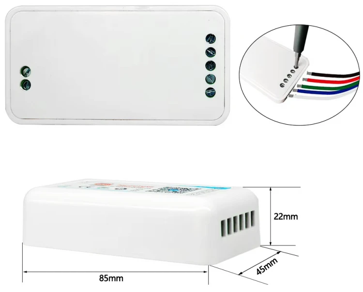 Sterownik Kontroler LED RGB+CCT 6A/Kanał WiFi TUYA