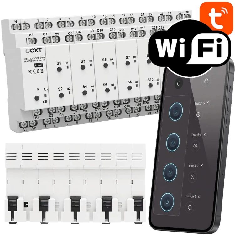 OXT Inteligentny Sterownik Przekaźnik 16 Kanałów z Przełącznikiem WiFi Tuya