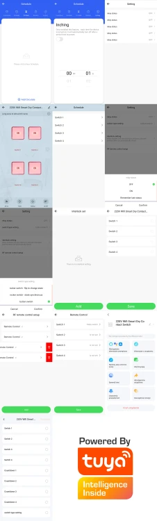 Sterownik przekaźnikowy 4-Kanałowy 10A 7-32V NO/NC/COM WiFi BT RF433 TUYA