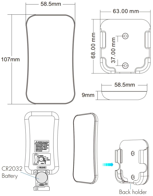Pilot do Sterownika Cyfrowych Taśm LED SPI RGBIC LED RF 2.4 GHz Seria SD