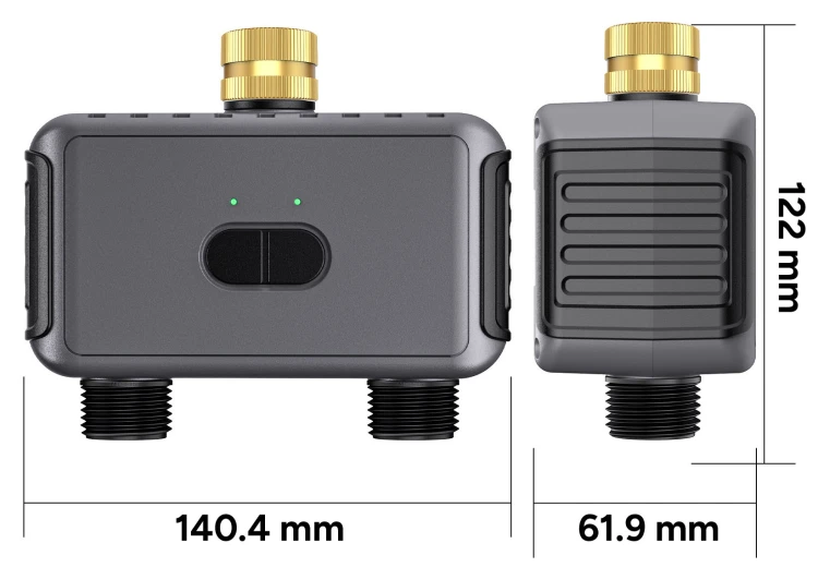 Sterownik Nawadniania 2-Sekcje Zawór do Wody Gwint 3/4" WiFi TUYA