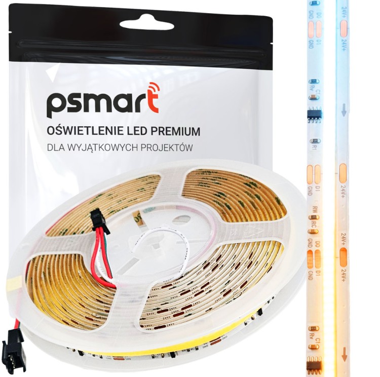 PSMART Taśma Pasek LED 24V CCT-IC WS2811 IP20 10mm 567LED/m 5m