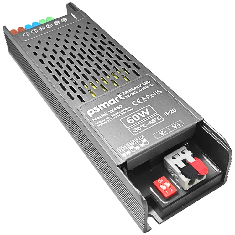 PSMART Uniwersalny Zasilacz LED Auto-ID 12 / 24V 5A / 2.5A 60W