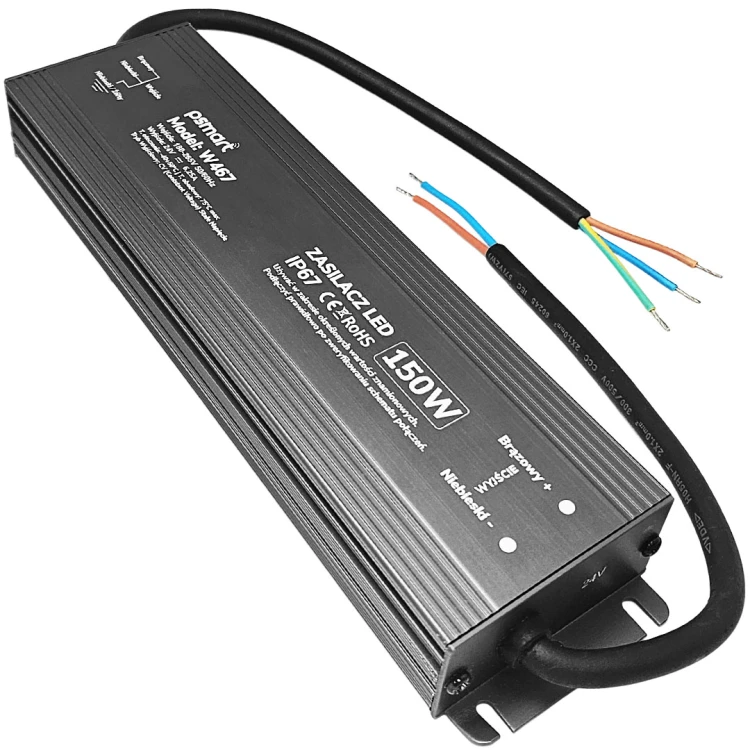 PSMART Hermetyczny Zasilacz LED 24V 150W 6.25A IP67