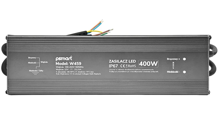 PSMART Hermetyczny Zasilacz LED 12V 400W 33.33A IP67
