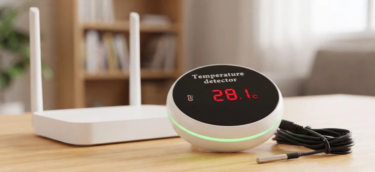 Czujnik Temperatury z Ekranem + Sonda Hermetyczna 3m WiFi TUYA