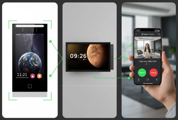 Wideo-domofon 5" dla Smart Home TUYA IP65 LAN / Ethernet / RJ45