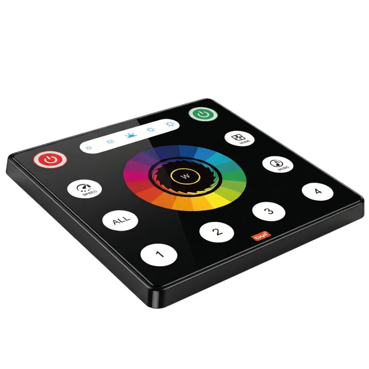 Czarny Pilot na Ścianę 4 Strefy do Sterowników LED RGB / RGBW Seria PX