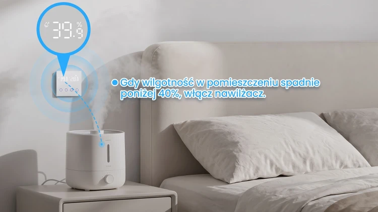 Dotykowy Przełącznik 4-Kanały Czujnik Temperatury + Wilgotności WiFi TUYA
