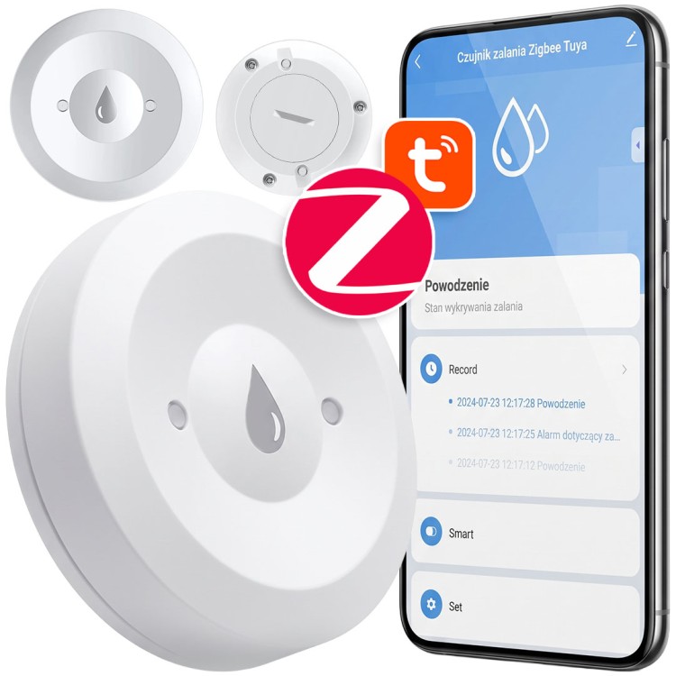 Mini Bezprzewodowy Czujnik zalania ZigBee TUYA Smart Life