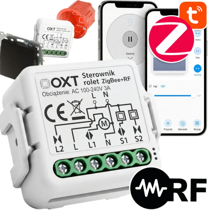 Moduł OXT Mini Sterownik Rolet Kąt Lameli ZigBee RF TUYA